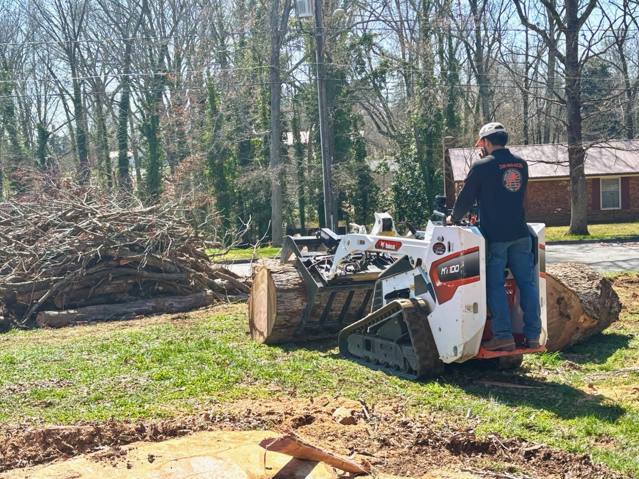 Patriot Tree Solutions team member in action during tree service